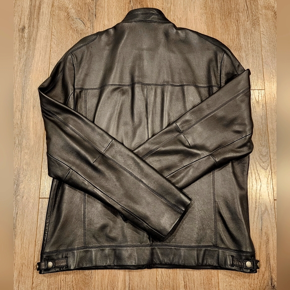 Cole Hann Lambskin Leather Jacket - Picture 4 of 11
